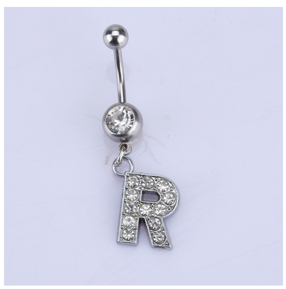 Body Piercing Drop Dangle Belly Button Rings Navel 26 Letter Ring Jewelry Sexy R