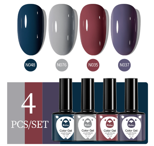 4Pcs 7.3Ml Gel Nail Polish Set - 4 Colors Gel Nail Polish Set Four Seasons Neutral Pink Gel Nail Polish Set Soak Off Gel Varnish