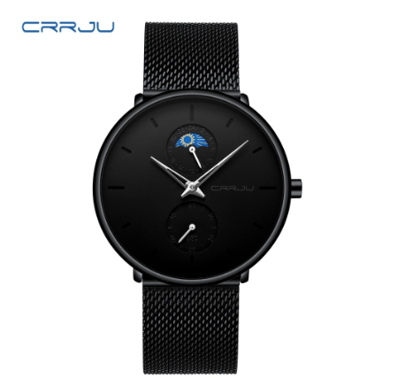 CRRJU Men's Watch Stainless Steel Casual Business Sports Quartz Waterproof 2162 XM No Box M017