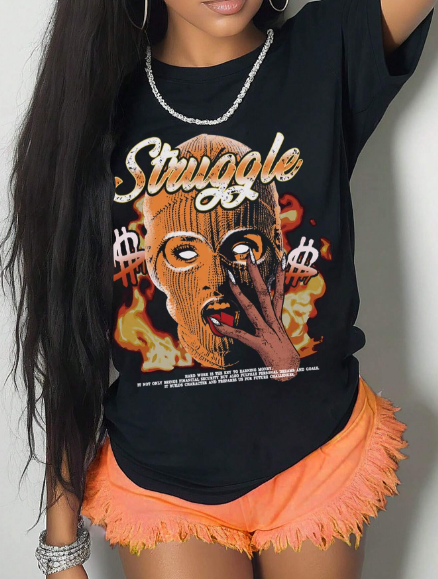 Summer New Y2K Women's Casual T-Shirt Casual Oversized Short Sleeve Top Slimming Tee