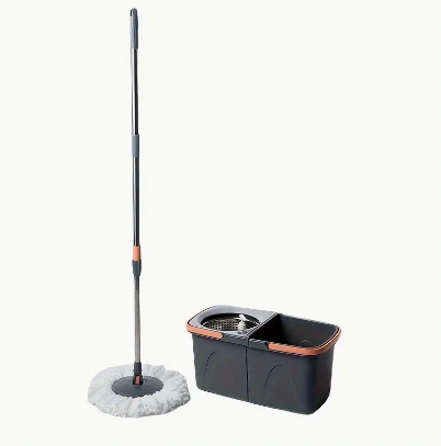 1 Set, Household Spin Mop And Bucket Set, Household Rotating Floor Mop, Hands-free Wash Mop, Dust Removal Mop, Dry And Wet Use, Perfect For Home, Kitchen, Bathroom Floor, Cleaning Supplies, Cleaning T