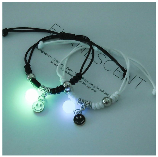 2Pcs Glow in the Dark Luminous Bracelet For Women Adjustable Fashion Women Men Couple Bracelet Best Friends Bracelets B27