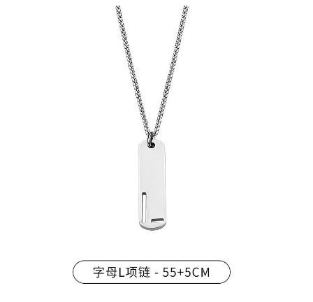 Stainless Steel 26 English Alphabet Pendant Necklace Fashion Men's Letter Necklace Jewelry Wholesale L