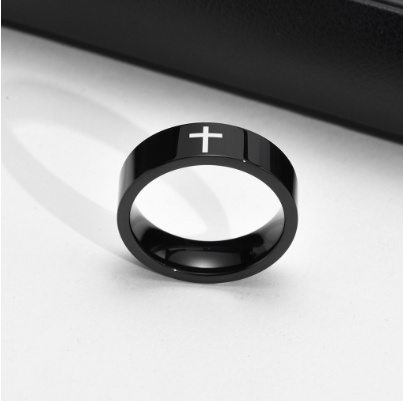 Cross Ring  Stainless Steel Wedding Band