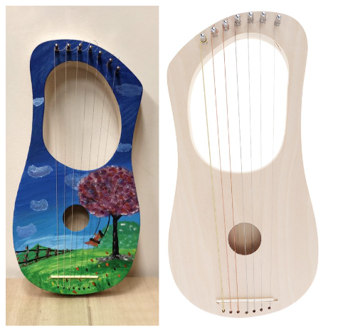 7 Strings Lyre Harp DIY Kit Solid Basswood String Instrument