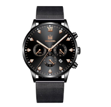 Fashion Men Stainless Steel Quartz Watches with Calendar M06