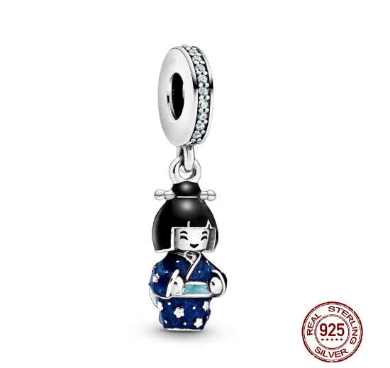 925 Silver Boy Girl Pendant Little Prince Charm Fit Original Pandora Charms Bracelet Beads Fine Jewelry Gift d17