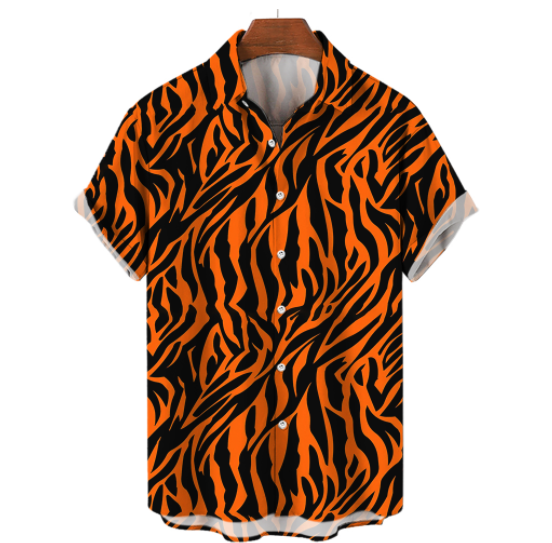 Summer Soft Breathable Stripe Shirts For Men Fashion Casual Beach Party Short Sleeve Male Hawaii Shirts Clothing Mens Shirt Stripe