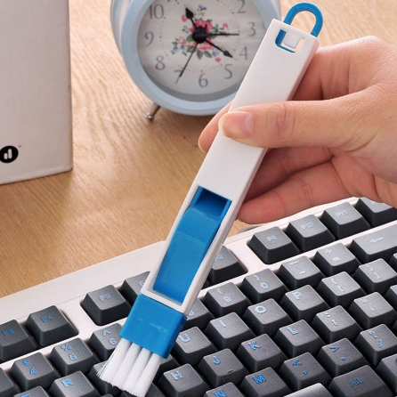 Plastic Mini Cleaning Brush with Dustpan Recess Groove Window Crevice Brush for Keyboard