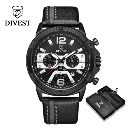 DIVEST Watch Men Fashion Quartz Leather Chrono Business Luminous Creative Original Waterproof Men's Watches 9035 M5