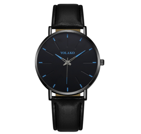 Ultra thin fashion men's watch simple scale personalized pointer belt quartz watch 007