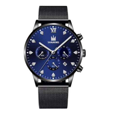 Fashion Men Stainless Steel Quartz Watches with Calendar M05