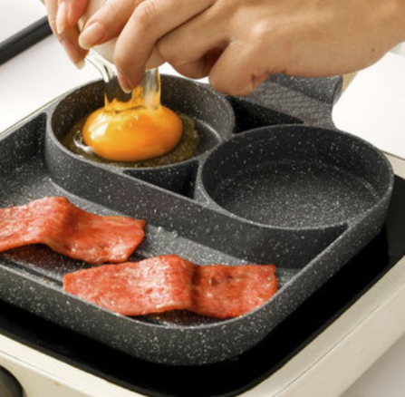 Multifunctional Non Stick Egg Steak Frying Pan Omelets Aluminum Alloy 3 section