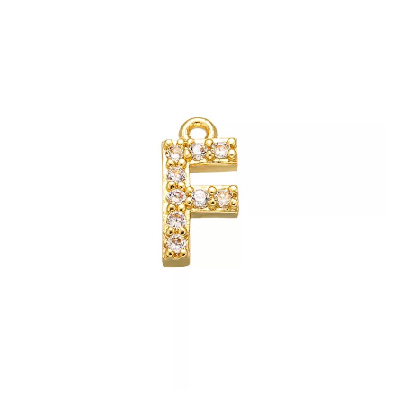 Vnox 9x11.5mm Brass Cubic Zirconia Crystal 26 Letter Charms Pendants for Women Necklace Earring Jewelry Accessories F