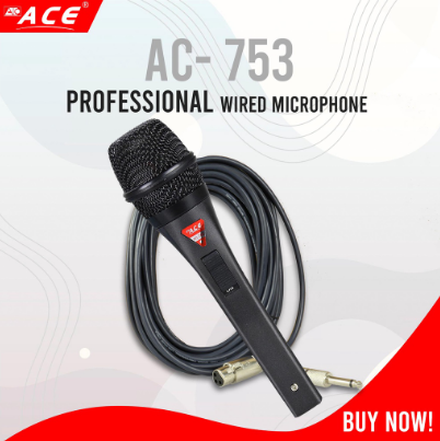 Ace AC-753 Professional Dynamic Vocal Audio Wired Microphone
