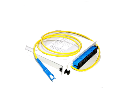 Allan 1 : 8 Cassette PLC Fiber Optic Box Type with Cable Pigtail UPC Connector Splitter