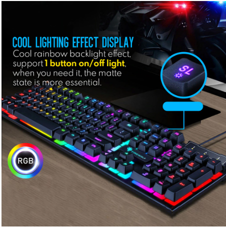 FIREWOLF K20 K25 Rainbow LED Gaming Keyboard Multi-Media Online Exclusive Edition