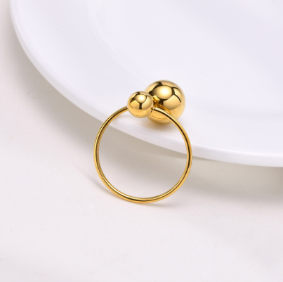Stainless Steel Ball Open Rings for Women Adjustable Rings