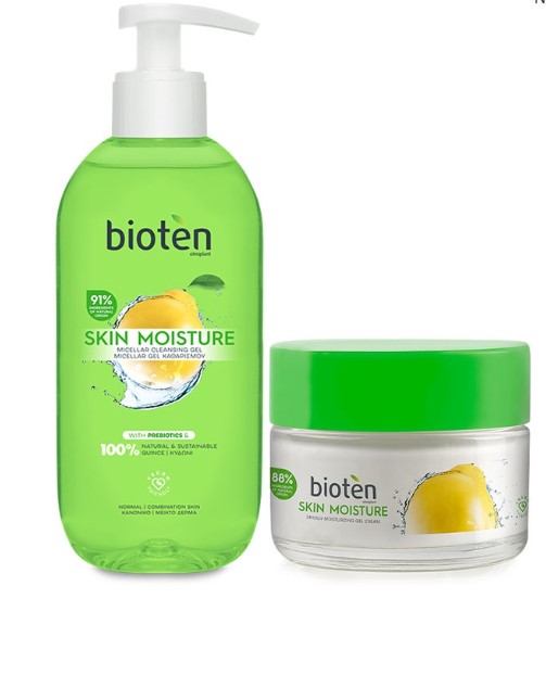 Bioten Skin Moisture Bundle for Normal Combination Skin: Cleansing Gel 200ml 24H Face Cream 50ml