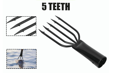 Fishing Spear Sharp 5 Prong Spearhead Fork Fishing Spear for big fishes big frog salmon