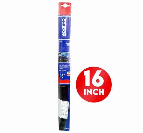 Sparco Wiper Blade High Performance 16 inches Aero Dynamic Design Universal and Multi-Adapters