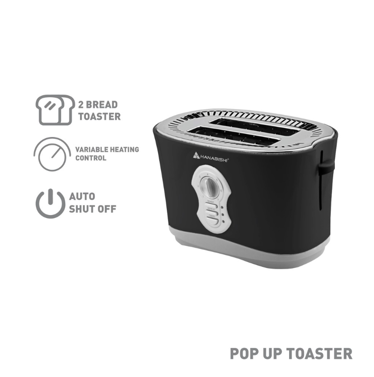Hanabishi Pop-up Toaster HPOP 40SS with Cancel, reheat, defrost button