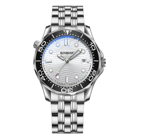 Binbond Men Business Steel Band Quartz Watch Rotating Dial Waterproof Unique Watch Men M7