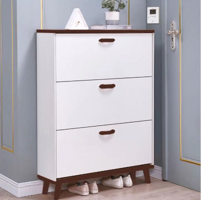 Nordic-Style Solid Wood Ultra-Thin Flip Shoe Cabinet Shoe Rack