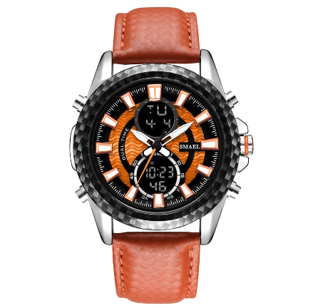 SMAEL 1373 Top Luxury Brand Men's Watch Fashion Dual Display Sports Wristwatch Multifunction Waterproof Military LED Quartz Watch M4