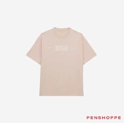 Penshoppe Modern Fit Graphic T-Shirt For Men (Sand)