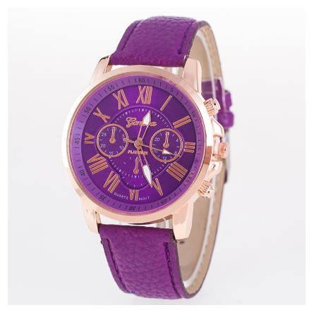 Geneva double face belt watch multi color leisure quartz Roman lettered fake three eye men's and women's universal watch M8