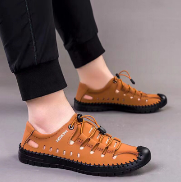 New Leather Men’s Fashion Rubber Shoes Sandals Shoes