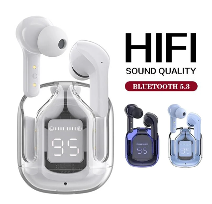 T2 tws Wireless Bluetooth Headset Transparent ENC Headphones LED Power Digital Display Stereo Sound Earphones for all smartphone