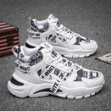 New Fashion Sneakers for Men High Top Thick Soled Sneaker Casual Board Shoes Korean Sports Shoes