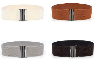 Woman Waistband Solid Color Metal Buckle Belt Wide Belts Elastic Fashion Stretch Corset Decoration Belts/Multicolor