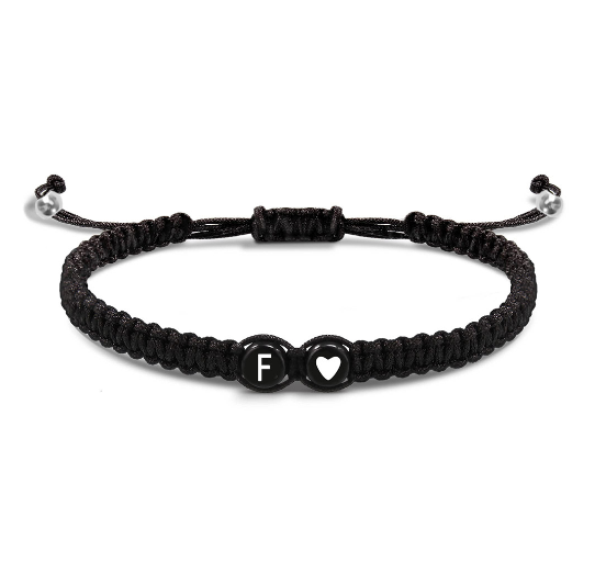 Tala for you Letter Initial Couple Bracelets Handmade Adjustable Bracelets Cord Bracelet F