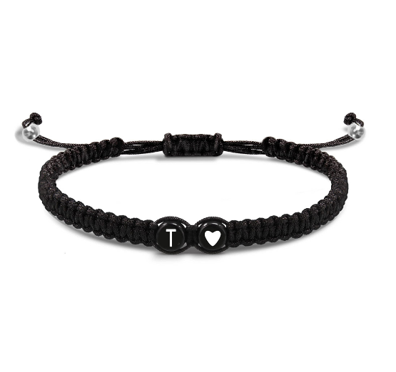 Tala for you Letter Initial Couple Bracelets Handmade Adjustable Bracelets Cord Bracelet T