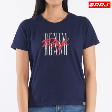 RRJ Basic Tees for Ladies Boxy Fitting Shirt CVC Jersey Fabric Trendy fashion 114786-U Navy