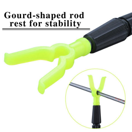 Sougayilang 1 pc 98cm 2 Sections Adjustable Telescopic Fishing Holder Aluminium Fishing Rod Pole Rack V Holder Bracket Support Stand