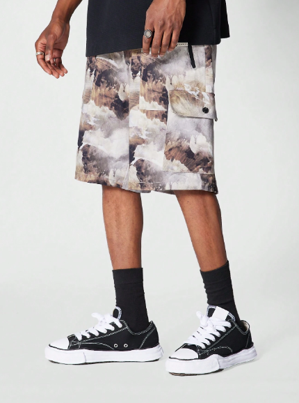 SUMWON Cargo Twill Short With All Over Print