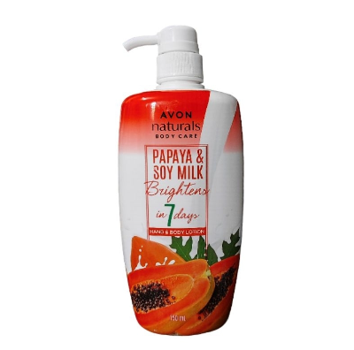 750ML AVON NATURALS PAPAYA & SOY MILK HAND & BODY LOTION