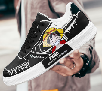 Fashion Anime Men Sneaker Shoes ONE PIECE Monkey D.Luffy Young Breathable Student