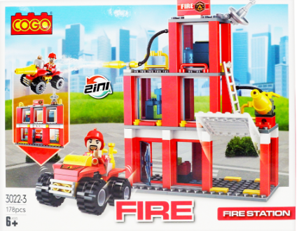Cogo 3022-3 Fire Station 178 pcs Building Blocks
