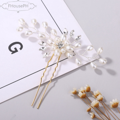 Crystal Pearl Hairpins Fashion Wedding Bridal Pearl Flower Hair Clip Wedding Hair Accessories