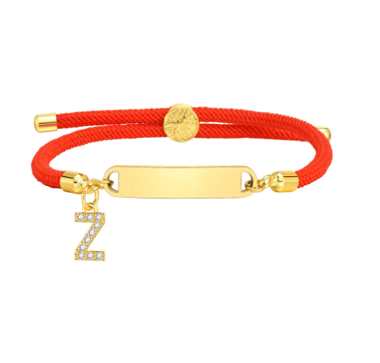 Vnox Custom Initial Letter Name Baby Bracelet Personalized Newborn Child Birth Gift Red Thread Rope Bracelet Adjustable Handchain Z