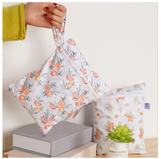 Elinfant 2 Pcs Set Mini Eco-friendly Portable Waterproof Snack Bag Washable Reusable Baby Diaper bag 18 x 25cm s20