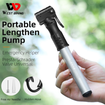 WEST BIKING Bicycle Air Pump Mini Portable Hand Hose Mtb Mountain Road Schrader Presta Valve Ball Cycling Tire Inflator