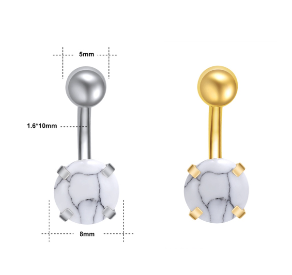 Silver Crystal Navel Rings Stainless Steel Belly Button Rings Gold Anti Allergy Flower Navel Piercings 20