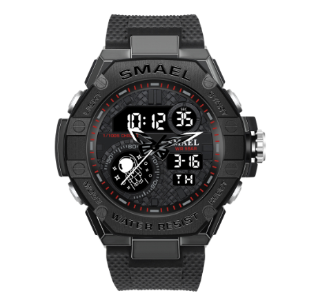 Polychrome Alloy Quartz Watch For Men SMAEL 8068 Brand Fashion Sports Dual Display Wristwatches Outdoor Waterproof Military Digitals M5