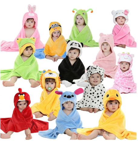 Belove Cotton Flannel Baby Blanket Hooded Bath Towel Baby Swaddle